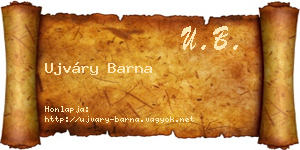 Ujváry Barna névjegykártya